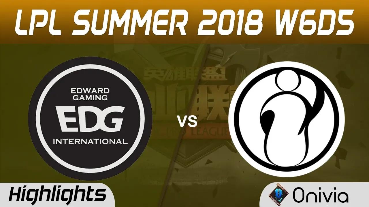 EDG vs IG Highlights Game 2 LPL Summer 2018 W6D5 Edward Gaming vs Invictus Gaming by Onivia thumbnail