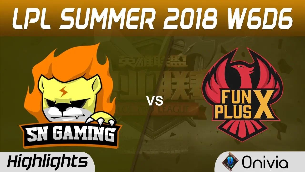 SNG vs FPX Highlights Game 1 LPL Summer 2018 W6D6 Suning Gaming vs funPlus Phoenix by Onivia thumbnail