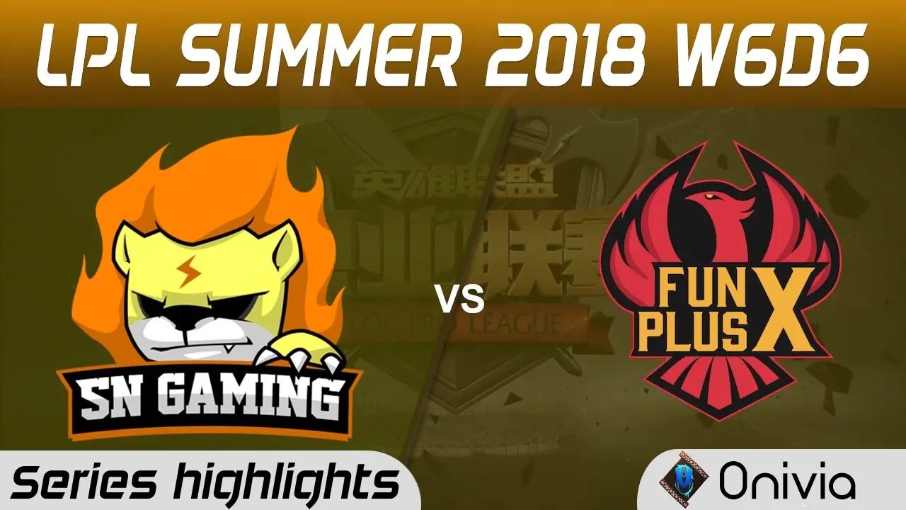 SNG vs FPX Series Highlights LPL Summer 2018 W6D6 Suning Gaming vs FunPlus Phoenix by Onivia thumbnail