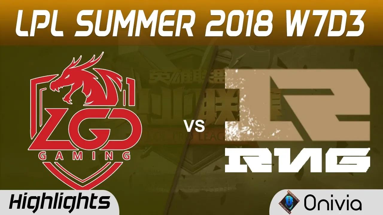 LGD vs RNG Highlights Game 1 LPL Summer 2018 W7D3 LDG Gaming vs Royal Never Give Up by Onivia thumbnail