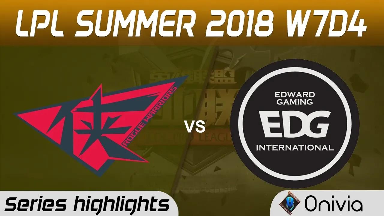 RW vs EDG Series Highlights LPL Summer 2018 W7D4 Rougue Warrior vs Edward Gaming by Onivia thumbnail