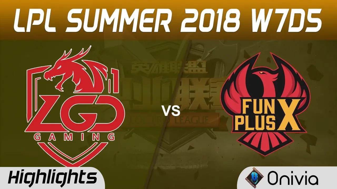 LGD vs FPX Highlights Game 2 LPL Summer 2018 W7D5 LGD Gaming vs FunPlus Phoenix by Onivia thumbnail