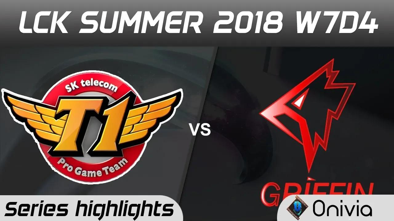 SKT vs GRF Highlights Game 1 LCK Summer 2018 W7D4 SK Telecom T1 vs Griffin by Onivia thumbnail