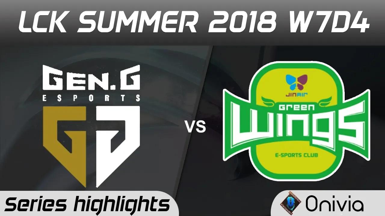 GEN vs JAG Highlights Game 1 LCK Summer 2018 W7D4 Gen G Esports vs Jin Air Green Wings by Onivia thumbnail