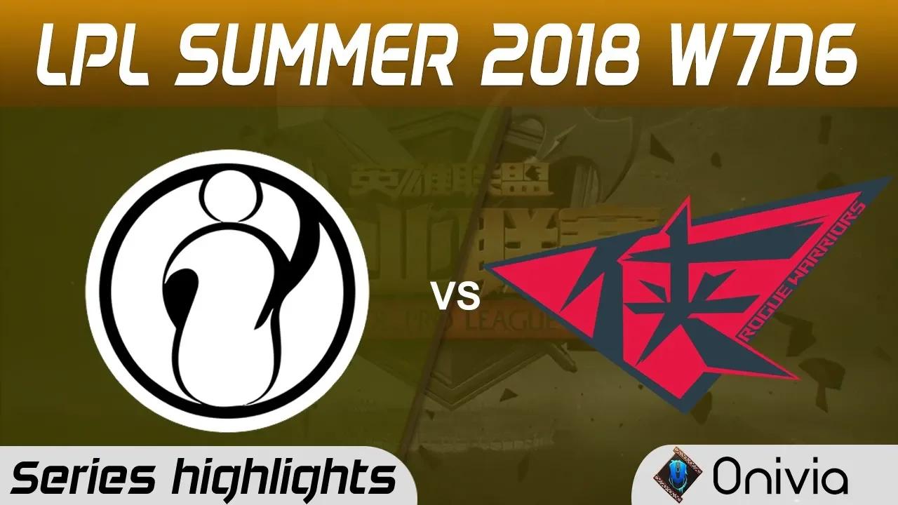 IG vs RW Highlights Game 3 LPL Summer 2018 W7D6 Invictus Gaming vs Rogue Warriors by Onivia thumbnail