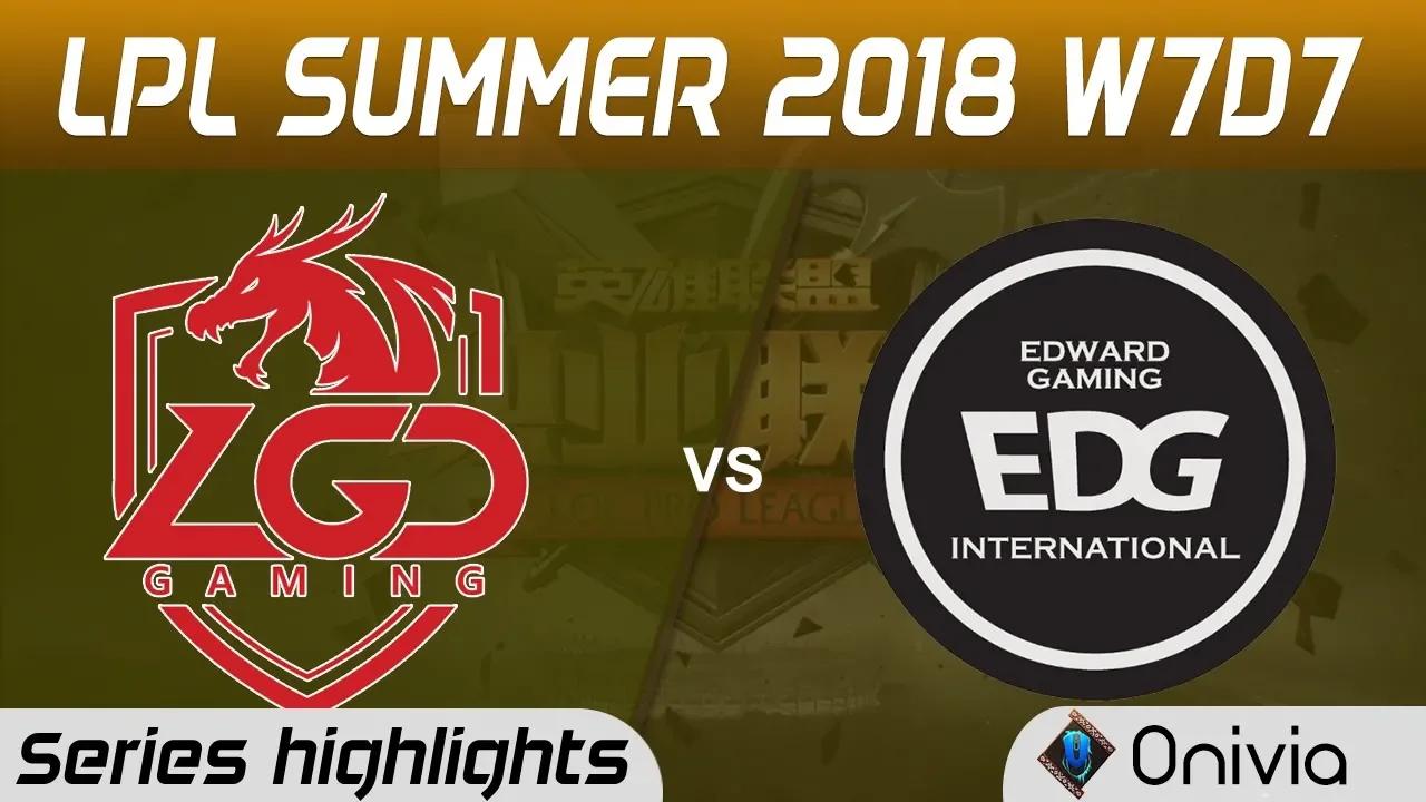 LGD vs EDG Highlights Game 1 LPL Summer 2018 W7D7 LGD Gaming vs Edward Gaming by Onivia thumbnail