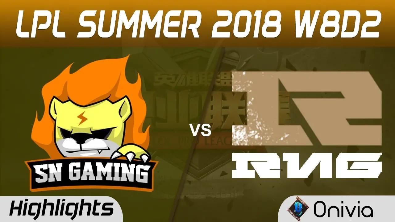 SNG vs RNG Highlights Game 2 LPL Summer 2018 W8D2 Suning Gaming vs Royal Never Give Up by Onivia thumbnail