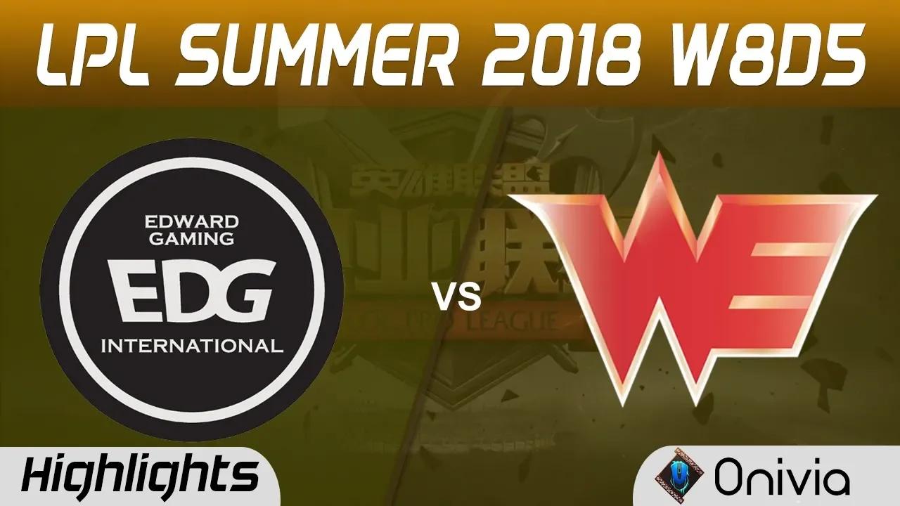 EDG vs WE Highlights Game 2 LPL Summer 2018 W8D5 Edward Gaming vs Team WE by Onivia thumbnail