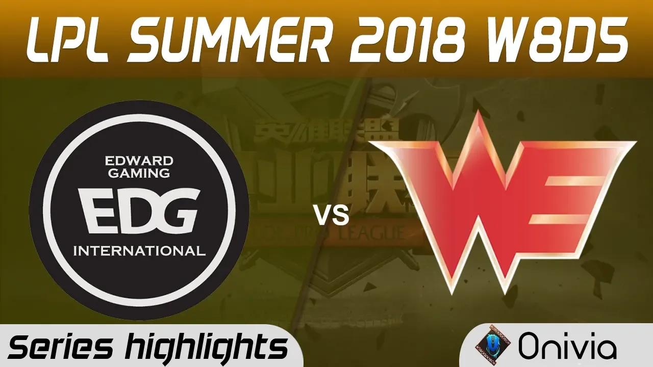 EDG vs WE Series Highlights LPL Summer 2018 W8D5 Edward Gaming vs Team WE by Onivia thumbnail