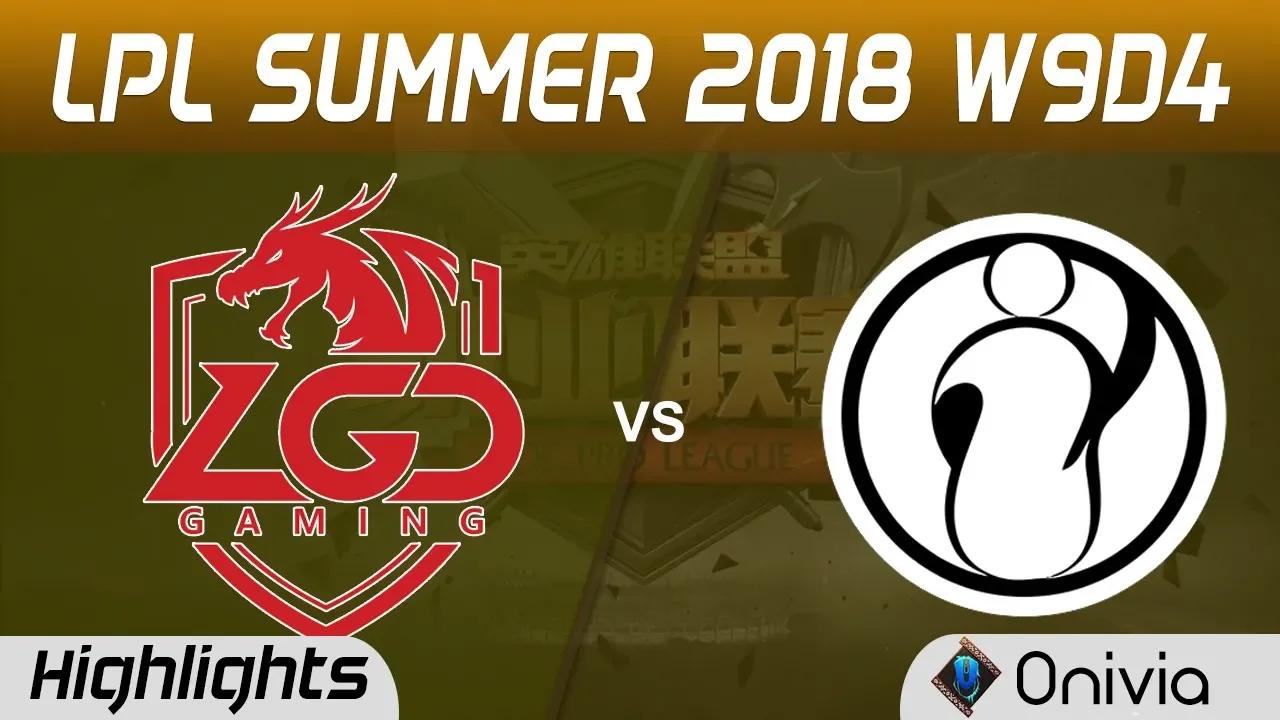 LGD vs IG Highlights Game 3 LPL Summer 2018 W9D4 LGD Gaming vs Invictus Gaming by Onivia thumbnail