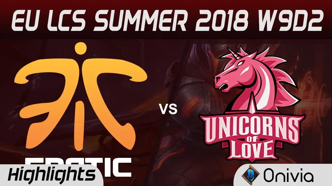 FNC vs UOL Highlights EU LCS Summer 2018 W9D2 Fnatic vs Unicorns Of Love By Onivia thumbnail