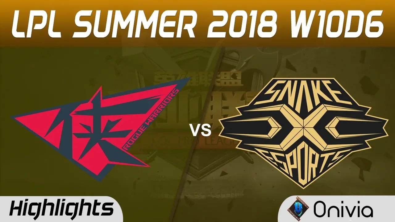 RW vs SS Highlights Game 1 LPL Summer 2018 W10D1 Rouge Warriors vs Snake by Onivia thumbnail