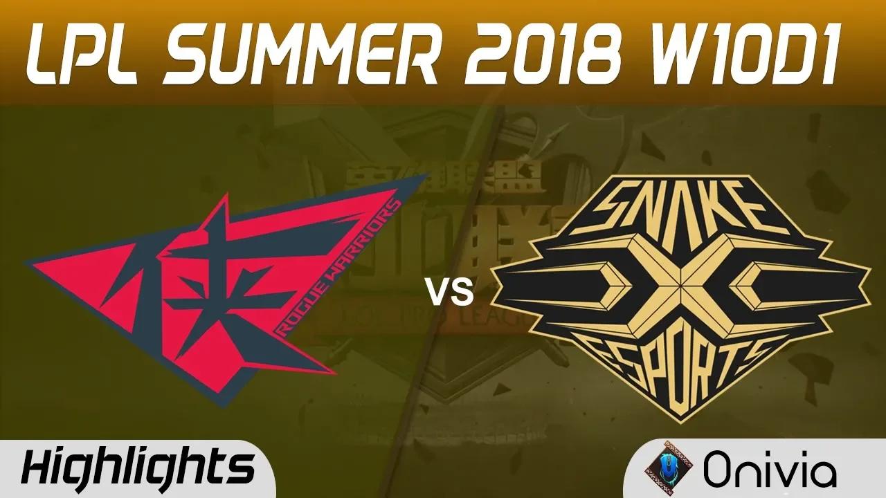 RW vs SS Highlights Game 2 LPL Summer 2018 W10D1 Rouge Warriors vs Snake by Onivia thumbnail