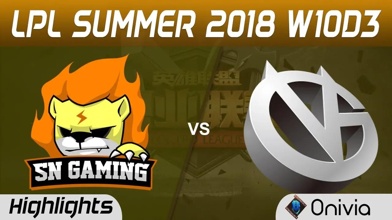 SNG vs VG Highlights Game 1 LPL Summer 2018 W10D3 Suning Gaming vs Vici Gaming by Onivia thumbnail