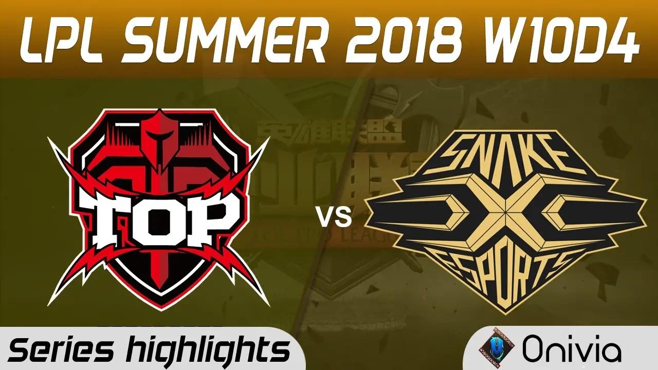 TOP vs SS Highlights Game 1 LPL Summer 2018 W10D4 TopSports Gaming vs Snake by Onivia thumbnail