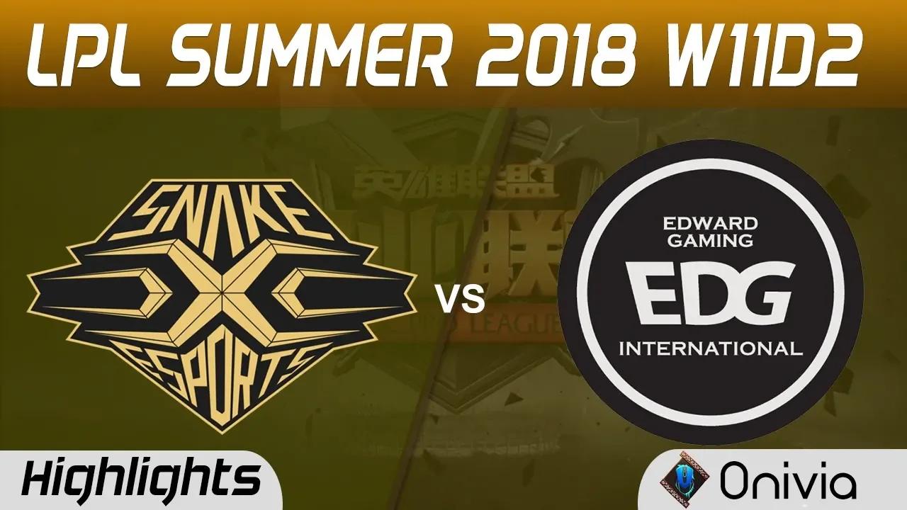 SS vs EDG Highlights Game 1 LPL Summer 2018 W11D2 Snake Esports vs Edward Gaming by Onivia thumbnail