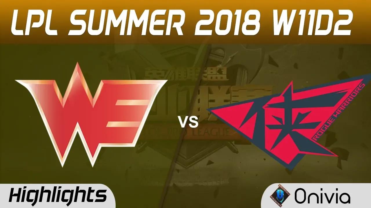 WE vs RW Highlights Game 3 LPL Summer 2018 W11D2 Team WE vs Rouge Warriors by Onivia thumbnail