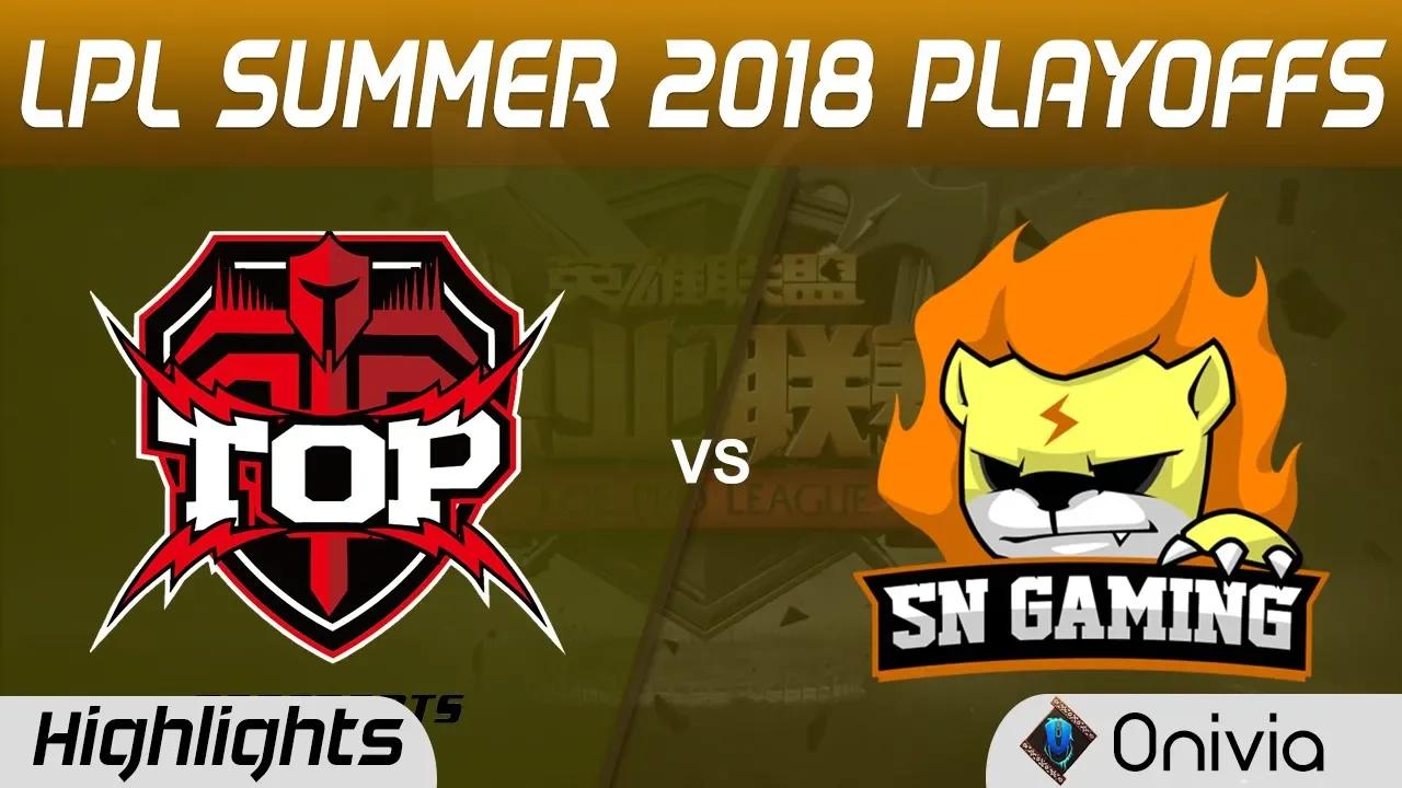 TOP vs SNG Highlights Game 1 LPL Summer Playoffs 2018 Topsports Gaming vs Suning Gaming by Onivia thumbnail