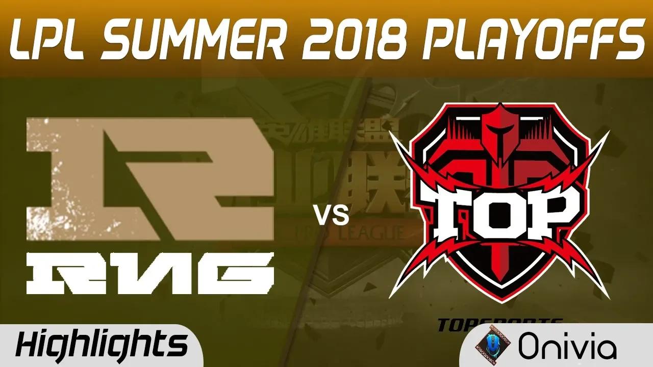 RNG vs TOP Highlights Game 1 LPL Summer Playoffs 2018 Royal Never Give Up vs Topsports Gaming by Oni thumbnail