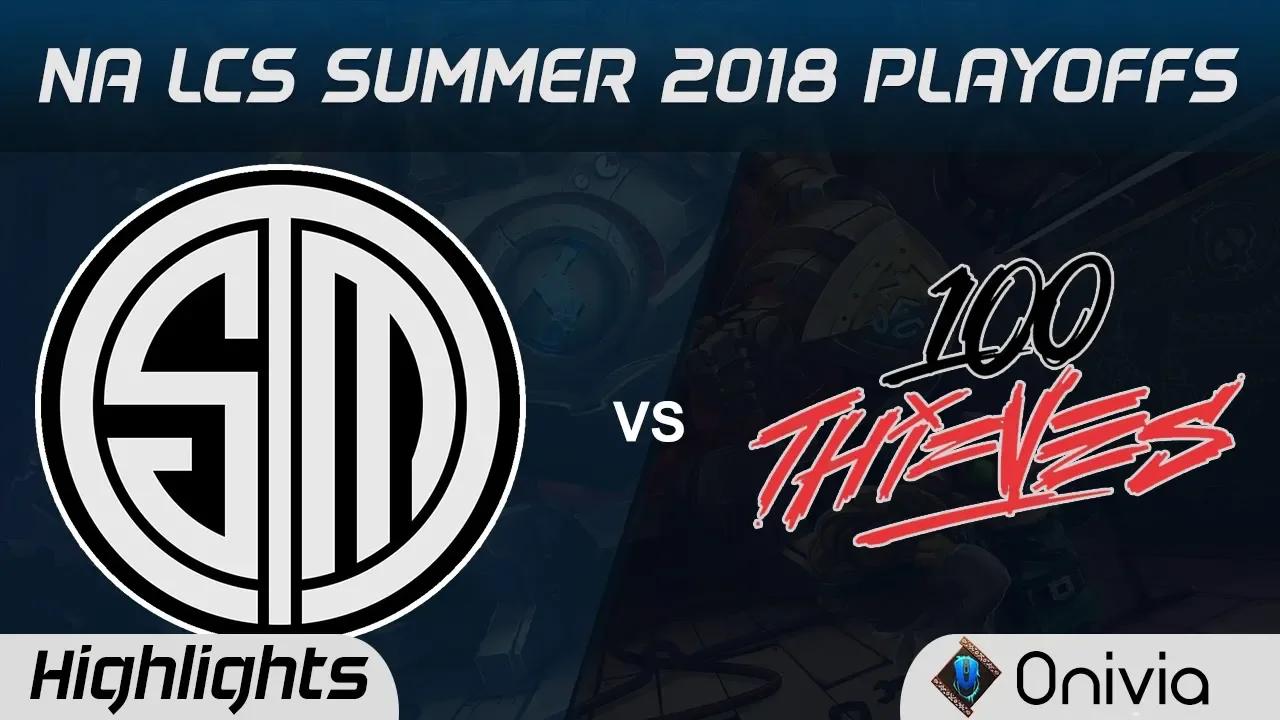 TSM vs 100 Highlights Game 1 NA LCS Summer Playoffs 2018 Team Solo Mid vs 100 Thieves by Onivia thumbnail