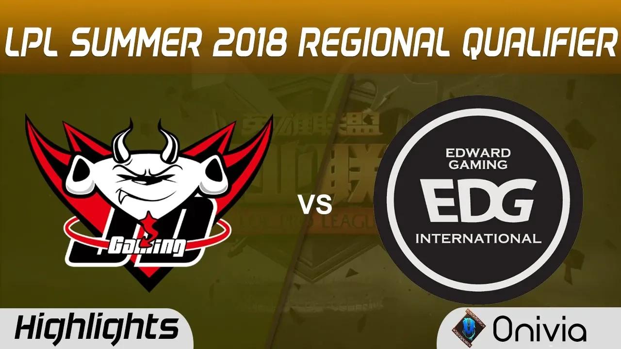 JDG vs EDG Highlights Game 1 LPL Regional Qualifier 2018 JD Gaming vs Edward Gaming by Onivia thumbnail