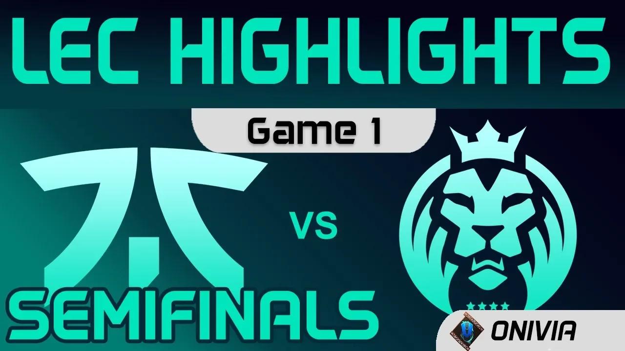 FNC vs MAD Highlights Game 1 Semifinals LEC Spring 2020 Fnatic vs MAD Lions LEC Highlights by Onivia thumbnail