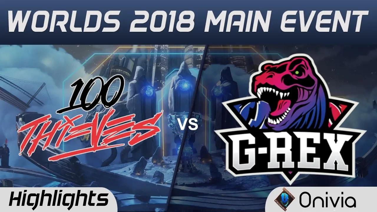 100 vs GRX Highlights Worlds 2018 Main Event 100Thieves vs G Rex by Onivia thumbnail