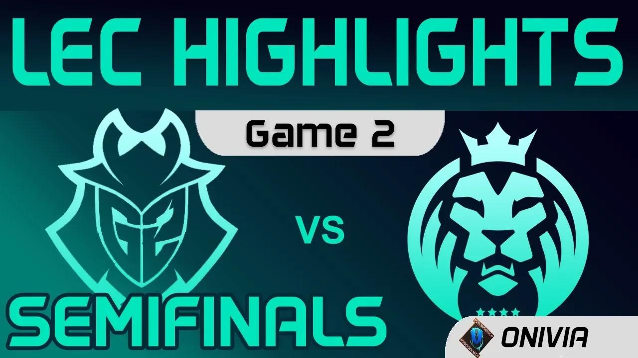 G2 vs MAD Highlights Game 2 Semifinals LEC Spring 2020 G2 Esports vs MAD Lions LEC Highlights by Oni thumbnail