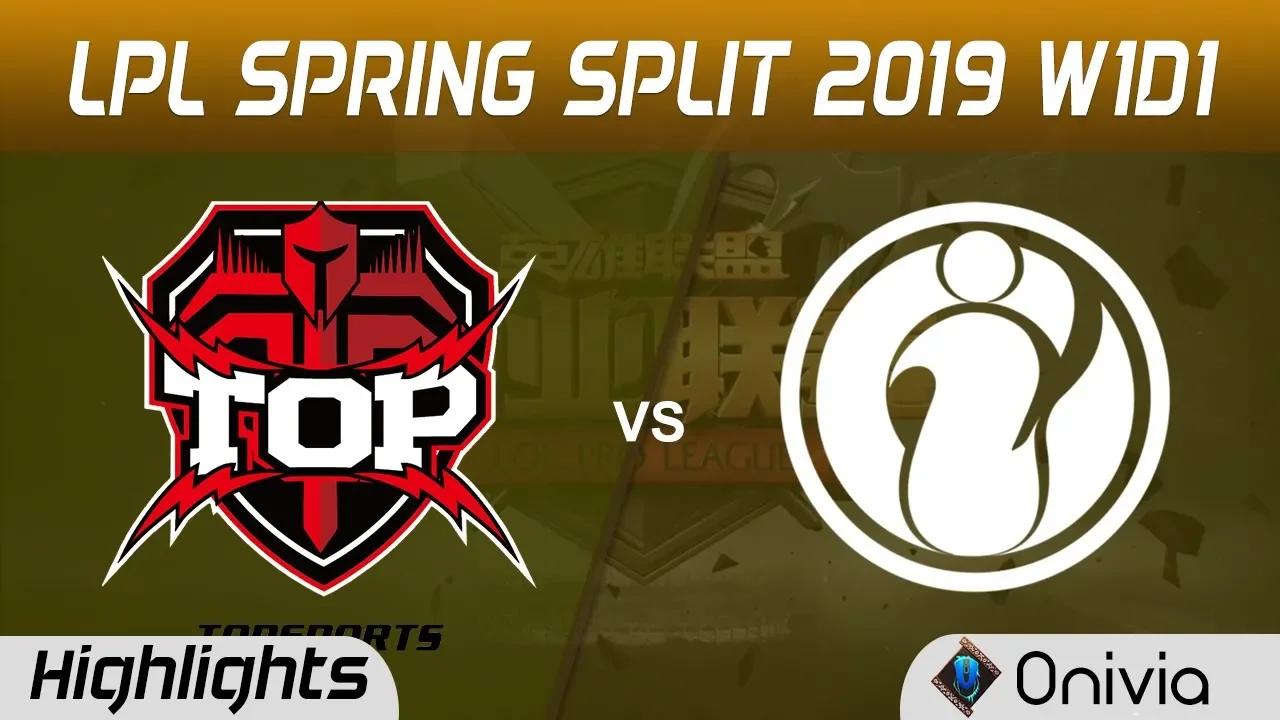 TOP vs IG Highlights Game 1 LPL Spring 2019 Topsports Gaming vs Invictus Gaming by Onivia thumbnail