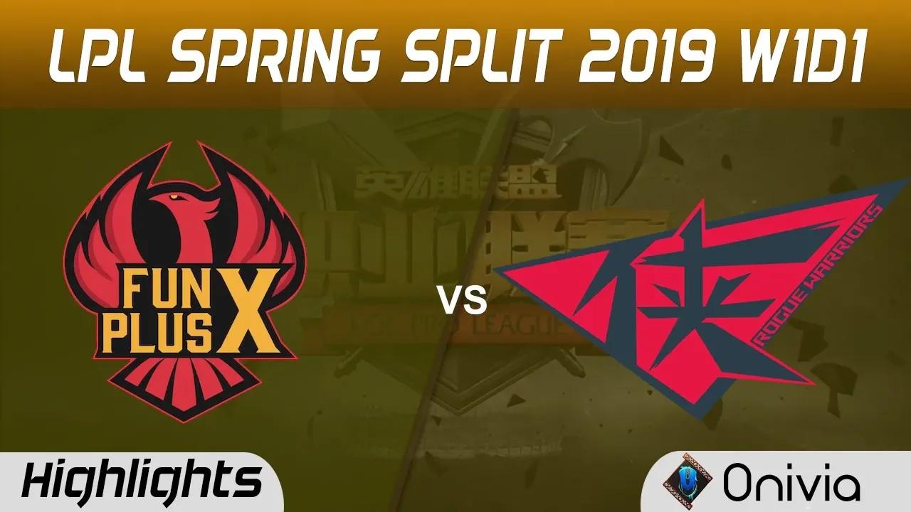 FPX vs RW Highlights Game 1 LPL Spring 2019 FunPlus Phoenix vs Rouge Warriors by Onivia thumbnail