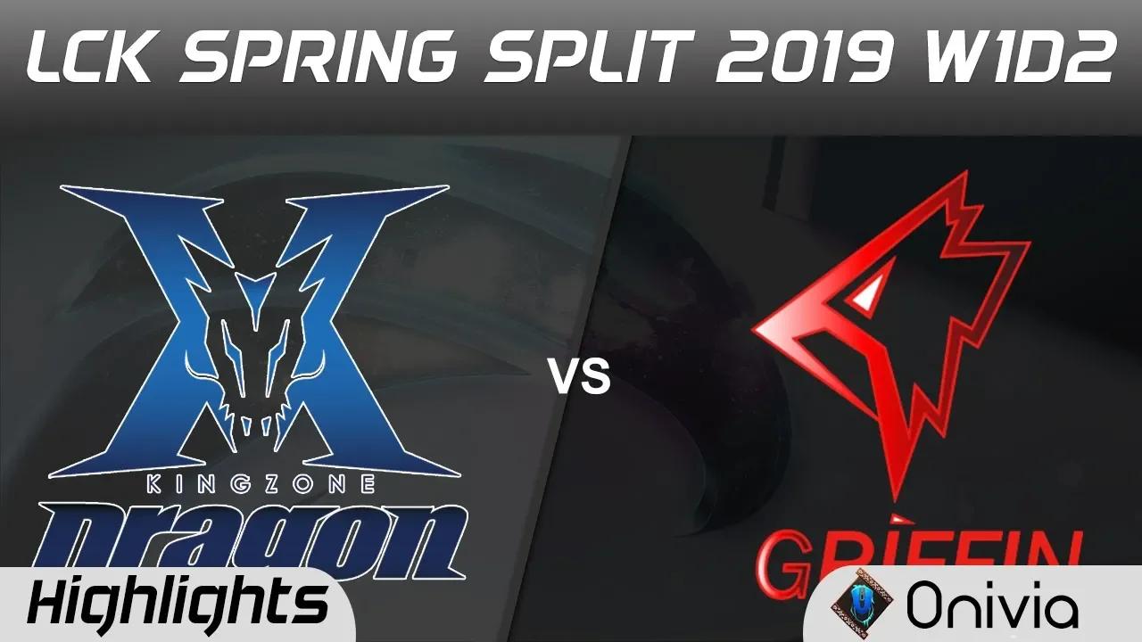 KZ vs GRF Highlights Game 1 LCK Spring 2019 W1D2 Kingzone DragonX vs Griffin by Onivia thumbnail