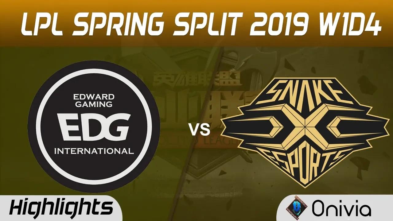 EDG vs SS Highlights Game 1 LPL Spring 2019 W1D4 Edward Gaming vs Snake Esports by Onivia thumbnail