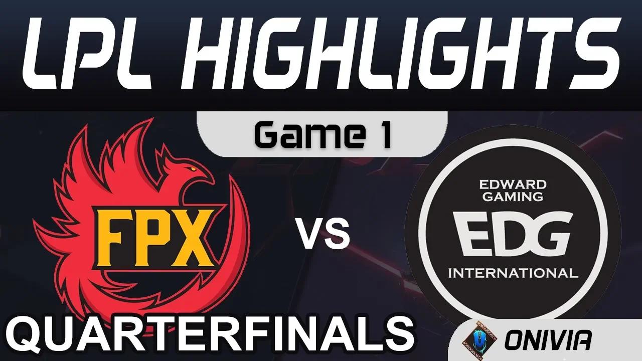 FPX vs EDG Highlights Game 1 Quarterfinals LPL Spring Playoffs 2020 FunPlus Phoenix vs Edward Gaming thumbnail