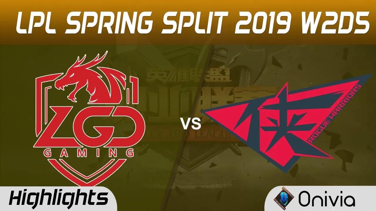 LGD vs RW Highlights Game 1 LPL Spring 2019 W2D5 LGD Gaming vs Rogue Warriors by Onivia thumbnail