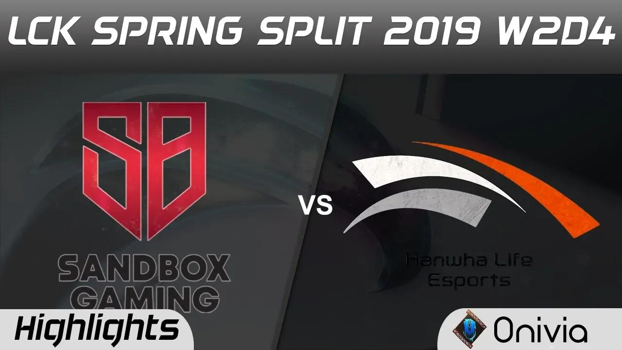 SB vs HLE Highlights Game 1 LCK Spring 2019 W2D4 Sandbox Gaming vs Hanwha Life by Onivia thumbnail