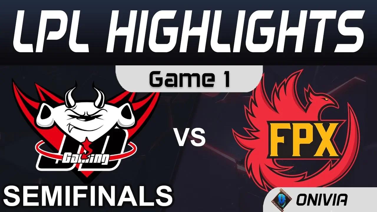 JDG vs FPX Highlights Game 1 Semifinals LPL Spring Playoffs 2020 JD Gaming vs FunPlus Phoenix by Oni thumbnail