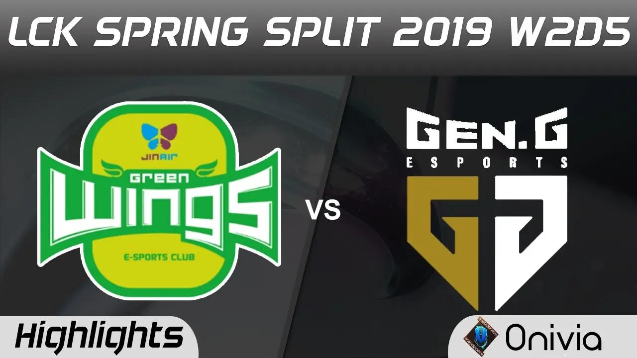 JAG vs GEN Highlights Game 2 LCK Spring 2019 W2D5 Jin Air Green Wings vs Gen G by Onivia thumbnail