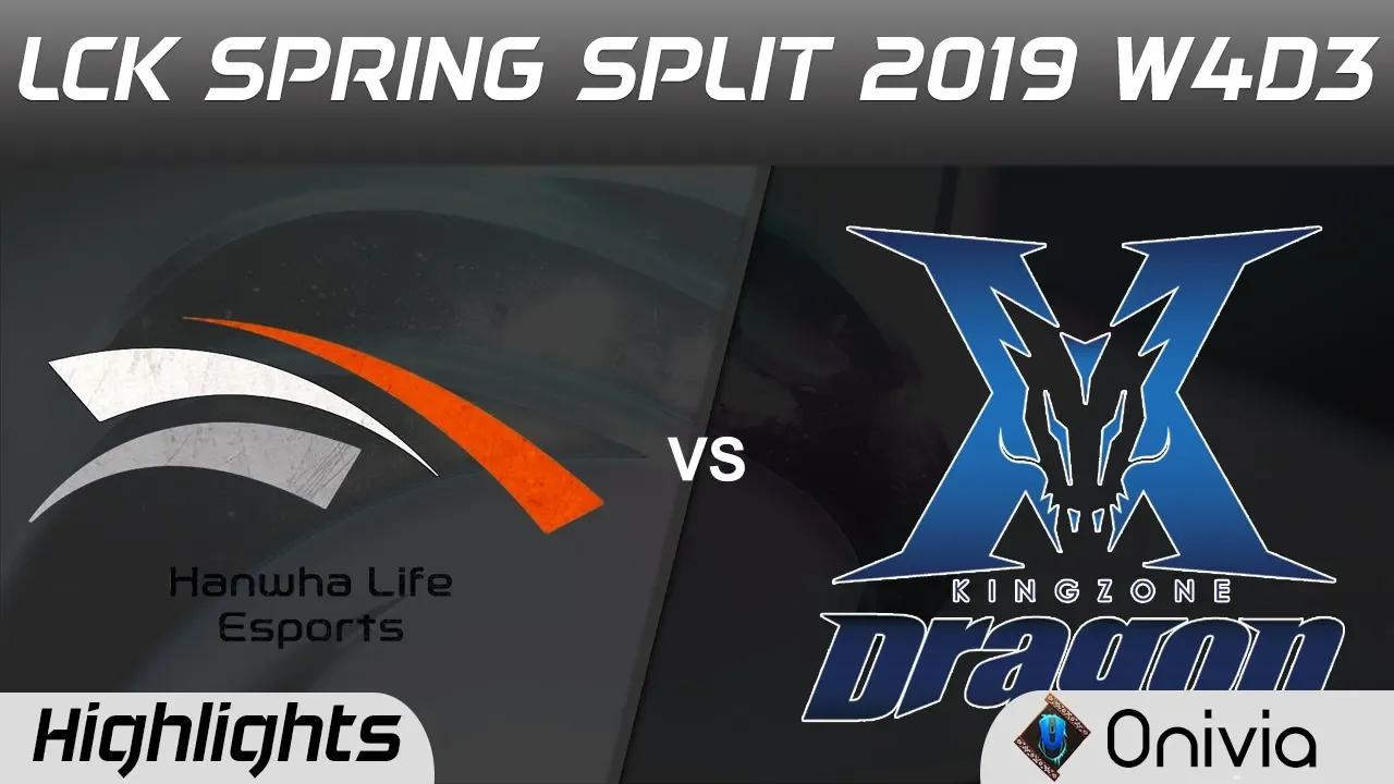 HLE vs KZ Highlights Game 1 LCK Spring 2019 W4D3 Hanwha Life Esports vs KingZone DragonX by Onivia thumbnail