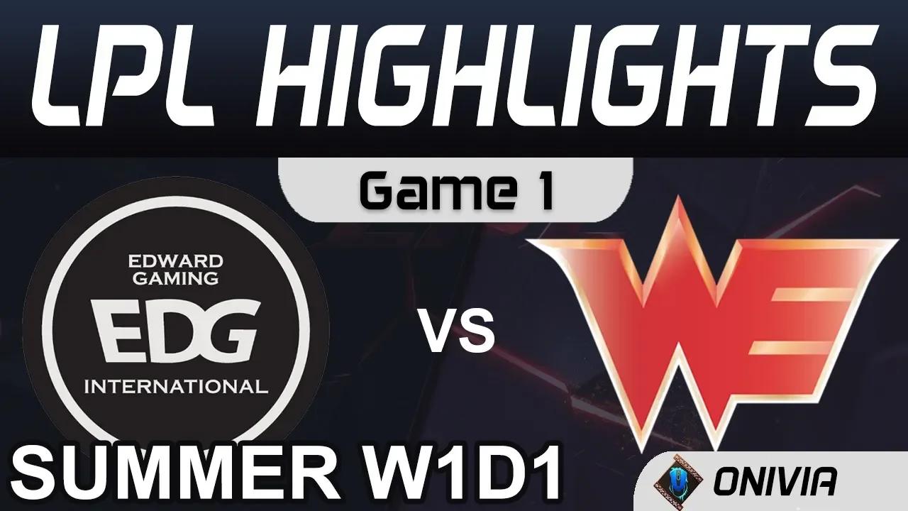 EDG vs WE Highlights Game 1 LPL Summer Season 2020 W1D1 Edward Gaming vs Team WE by Onivia thumbnail