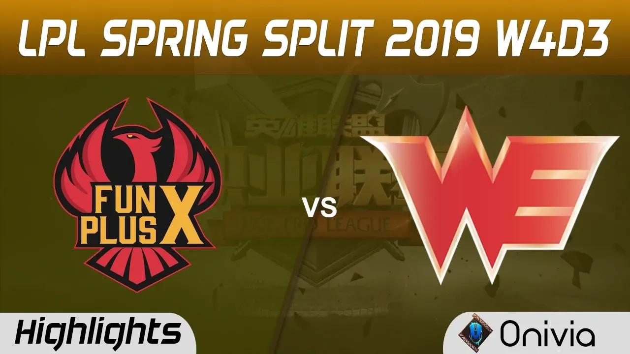 FPX vs WE Highlights Game 1 LPL Spring 2019 W4D3 FunPlus Phoenix vs Team WE by Onivia thumbnail