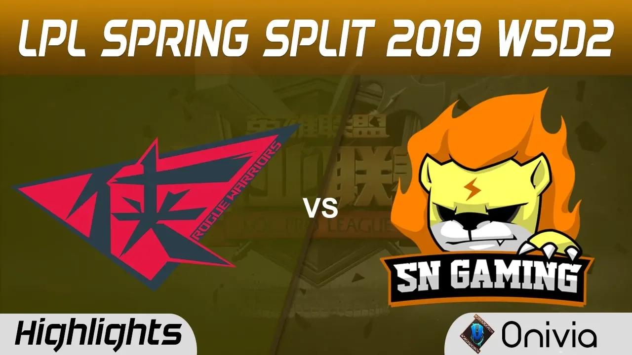 RW vs SN Highlights Game 2 LPL Spring 2019 W5D2 Rouge Warriors vs Sunning Gaming by Onivia thumbnail