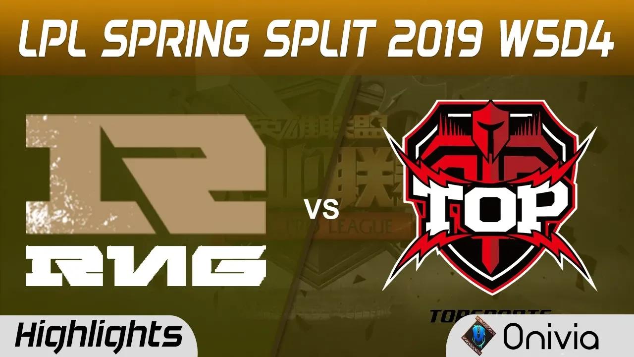 RNG vs TOP Highlights Game 1 LPL Spring 2019 W5D4 Royal Never Give Up TopSports Gaming by Onivia thumbnail