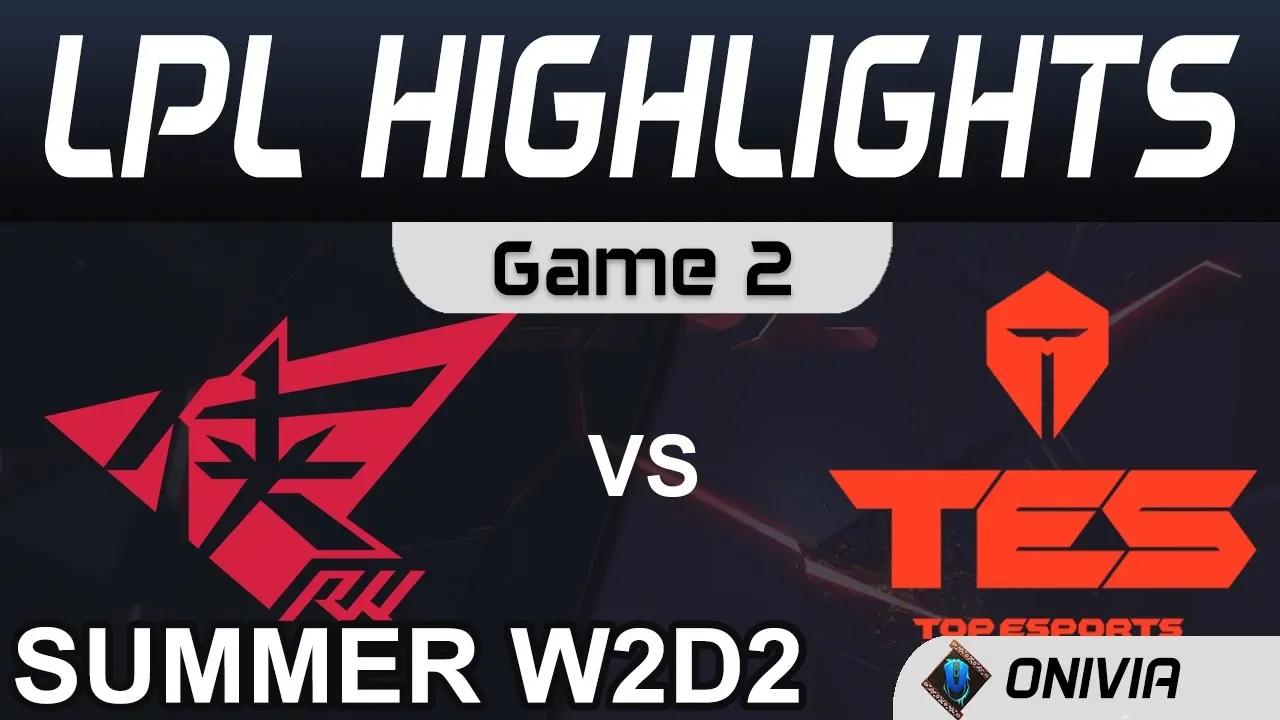 RW vs TES Highlights Game 2 LPL Summer Season 2020 W2D2 Rogue Warriors vs Top Esports by Onivia thumbnail