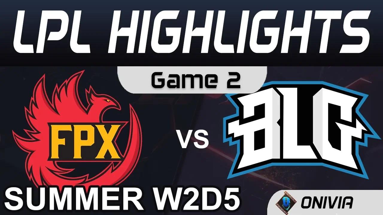 FPX vs BLG Highlights Game 2 LPL Summer Season 2020 W2D5 FunPlus Phoenix vs Bilibili Gaming by Onivi thumbnail