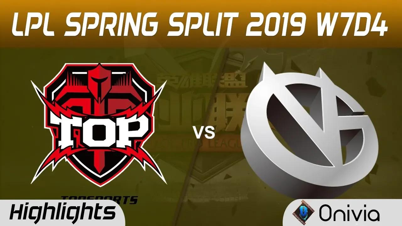 TOP vs VG Highlights Game 1 LPL Spring 2019 W7D4 Topsports Gaming vs Vici Gaming by Onivia thumbnail