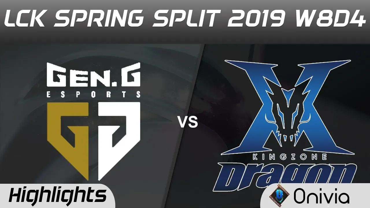 GEN vs KZ Highlights Game 1 LCK Spring 2019 W8D4 Gen G vs Kingzone DragonX LCK Highlights by Onivia thumbnail