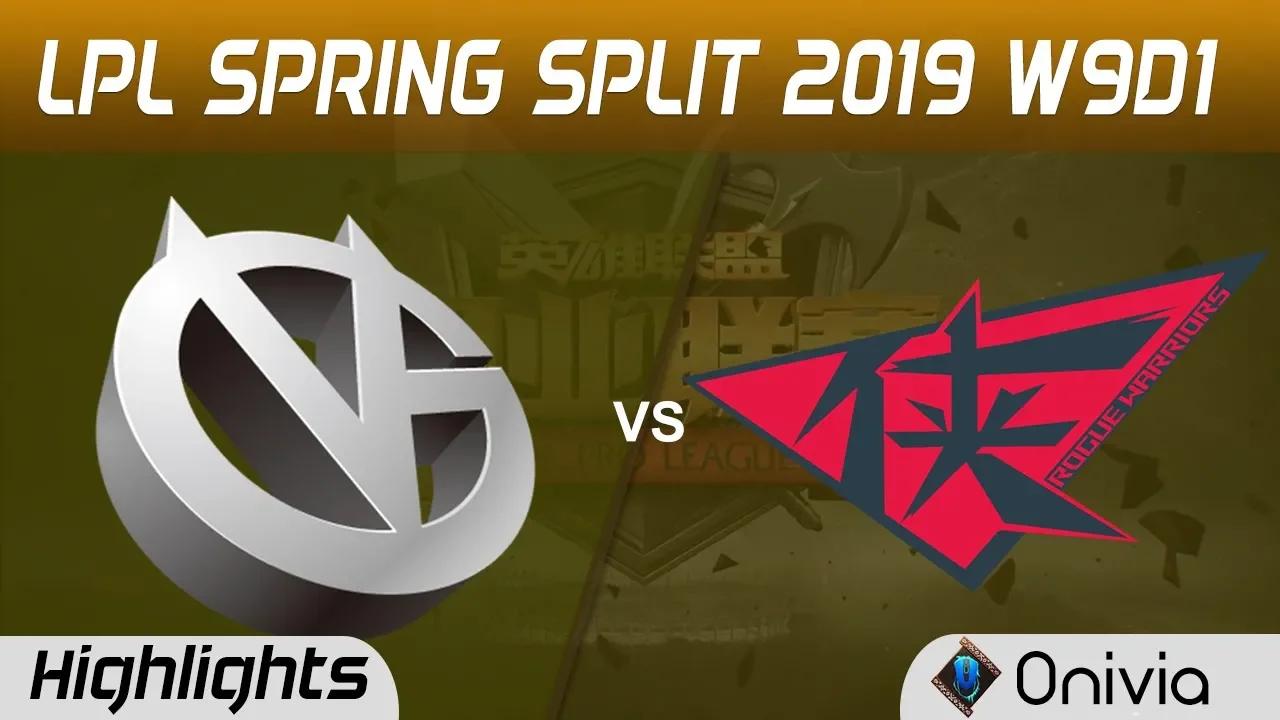 VG vs RW Highlights Game 1 LPL Spring 2019 W9D1 Vici Gaming vs Rouge Warriors LPL Highlights by Oniv thumbnail