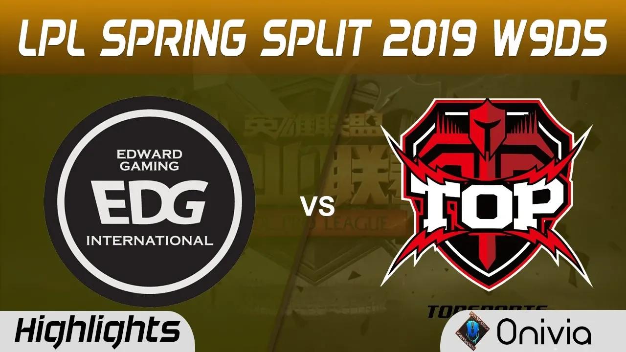 EDG vs TOP Highlights Game 2 LPL Spring 2019 W9D5 Edward Gaming vs Topsports Gaming LPL Highlights b thumbnail