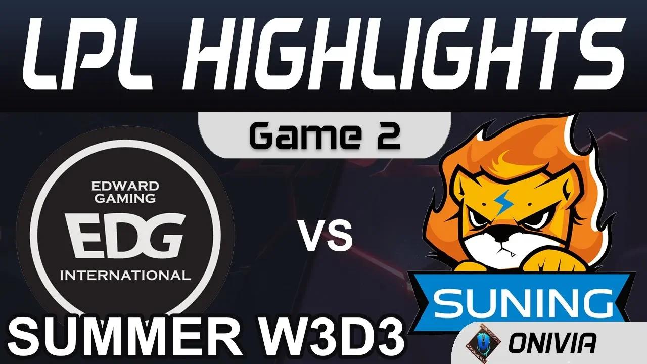 EDG vs SN Highlights Game 2 LPL Summer Season 2020 W3D3 Edward Gaming vs Suning by Onivia thumbnail