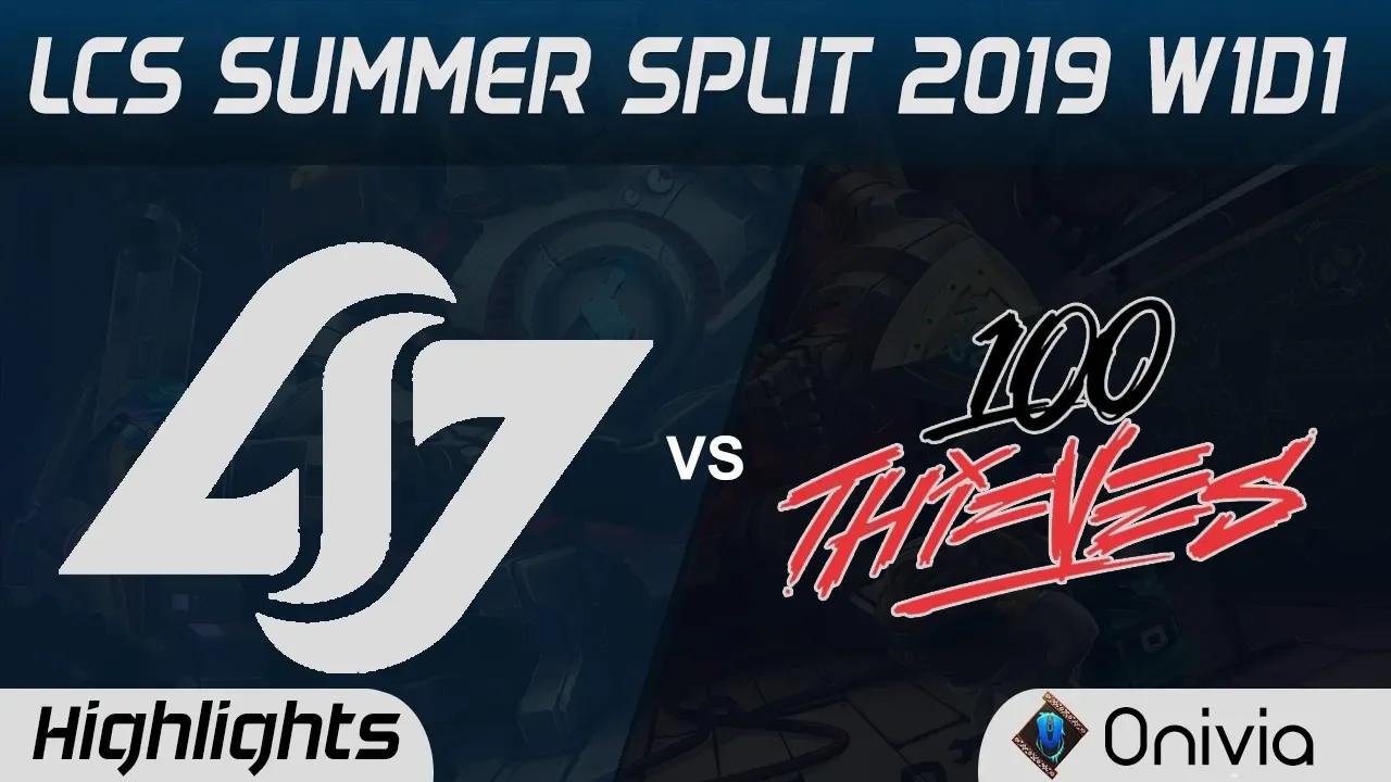 CLG vs 100 Highlights LCS Summer 2019 W1D1 Counter Logic Gaming vs 100Thieves LCS Highlights by Oniv thumbnail